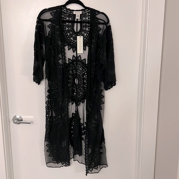 Rachel Zoe Jackets & Blazers - ❌SOLD❌ Rachel Zoe Black Lace Boho Coverup OS